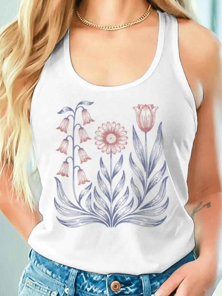 Minimal Botanical Casual Tank