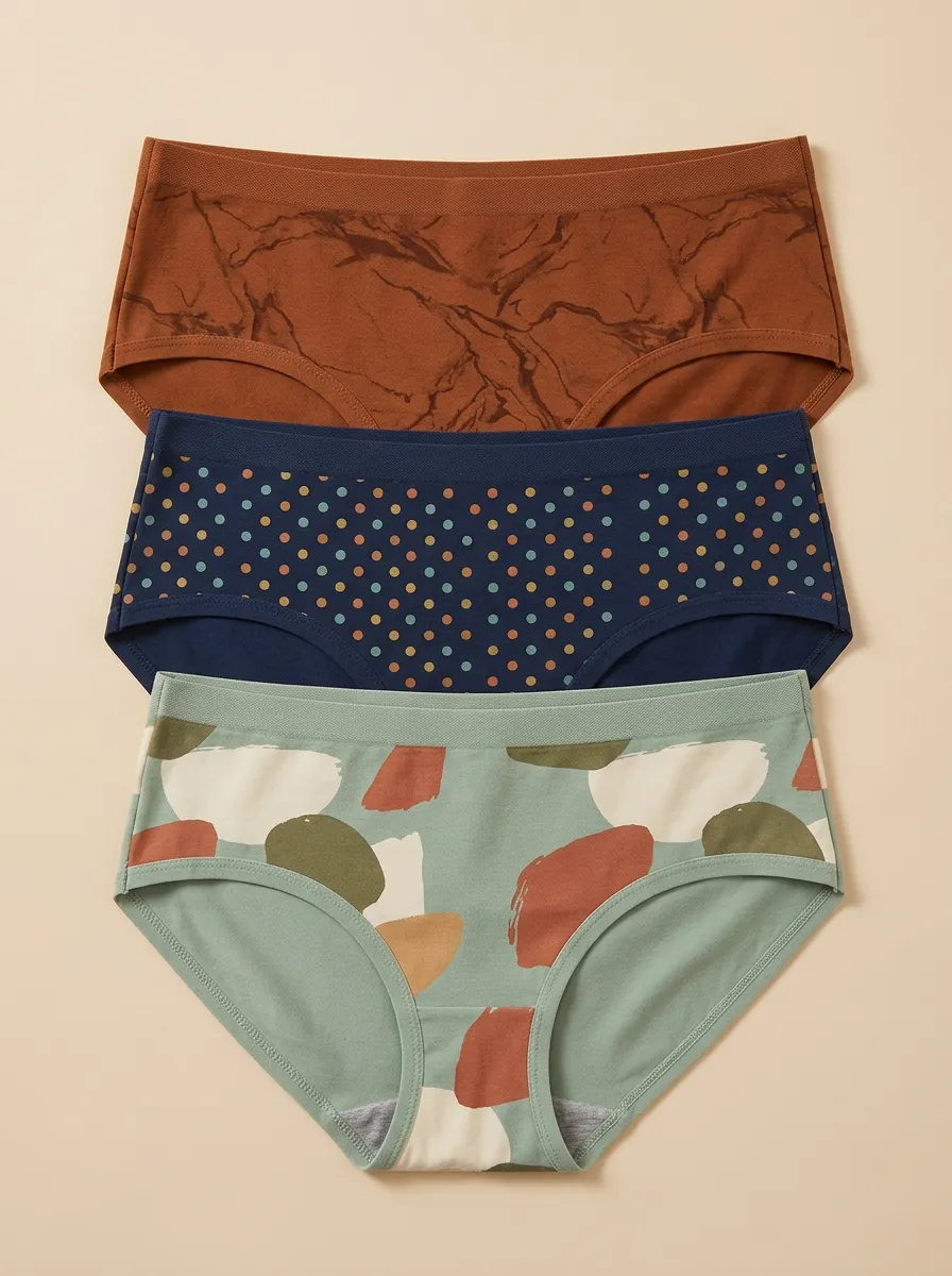 Mid Rise Marble Dot Classic Printed Briefs Three Pack