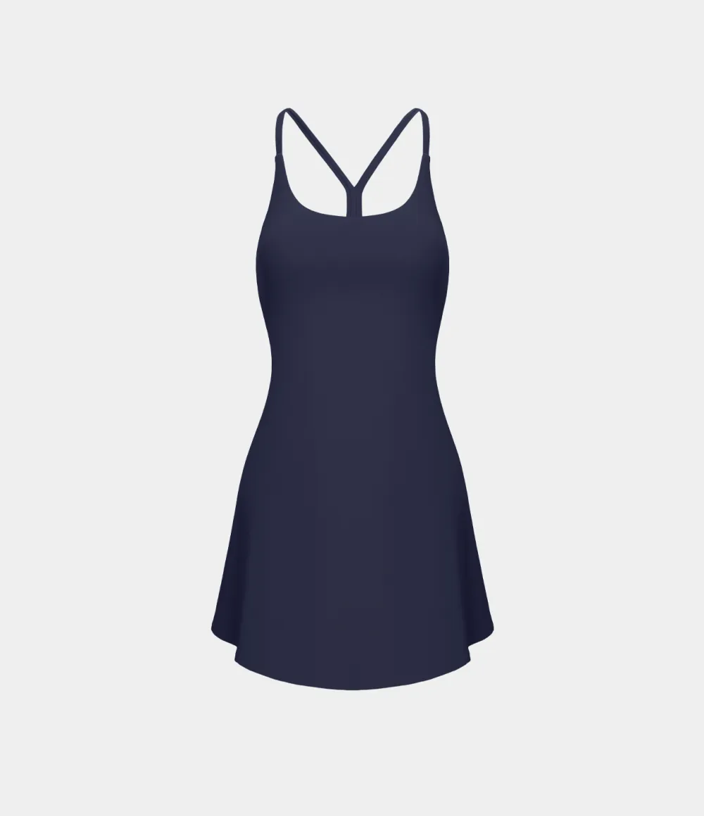 Softlyzero Airy Backless Cut Out 2-in-1 Pocket Cool Touch Mini Activity Dress