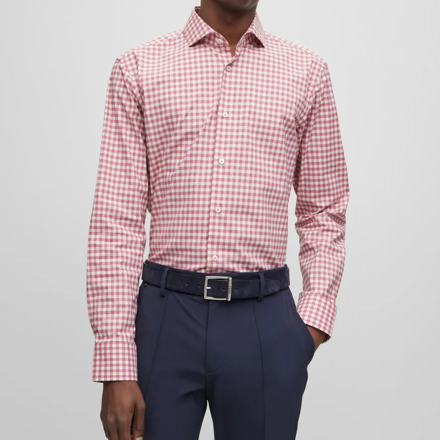 Textured Business Spread-Collar Men's Shirt
