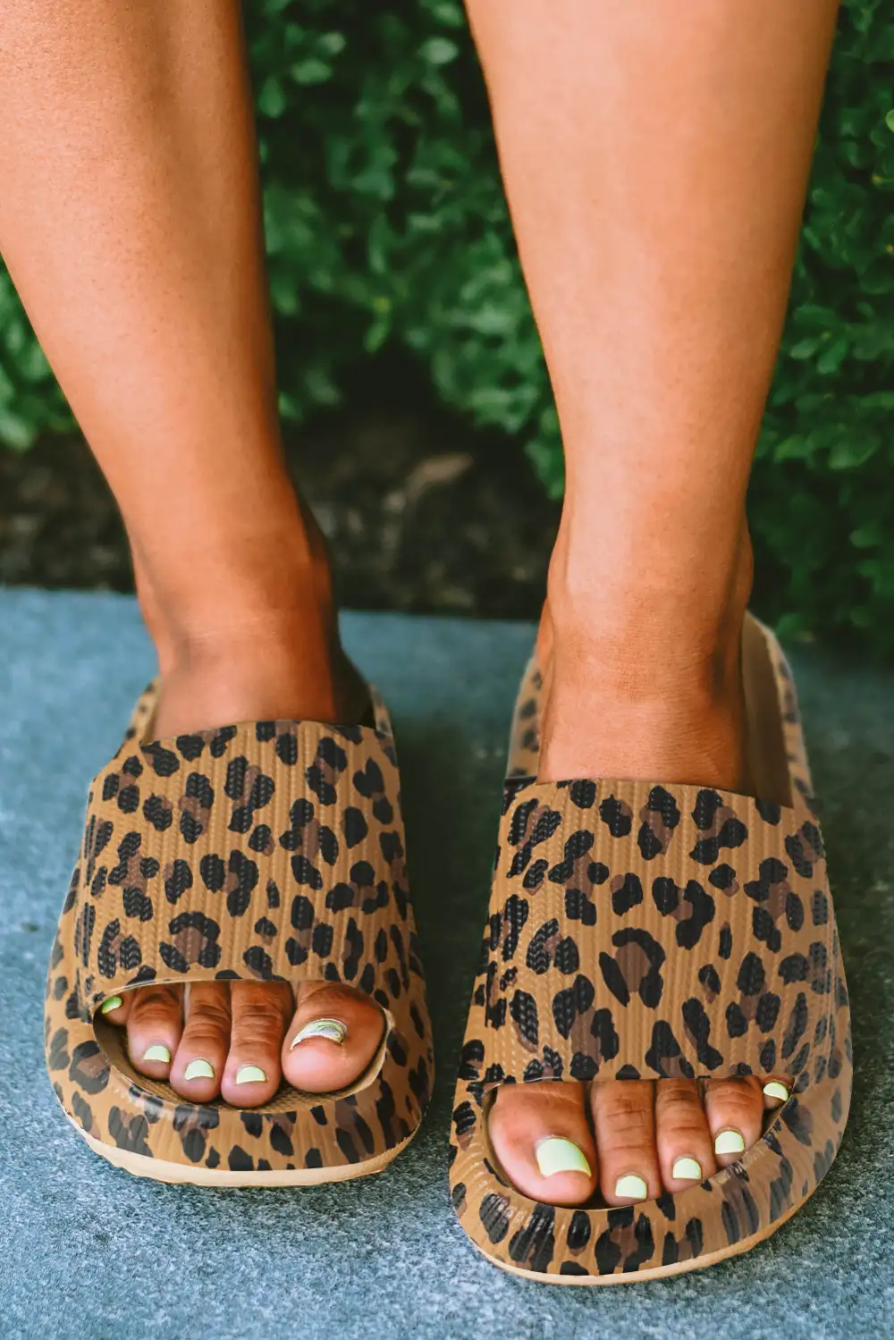 Print Thick Sole Slip On Slide Slippers