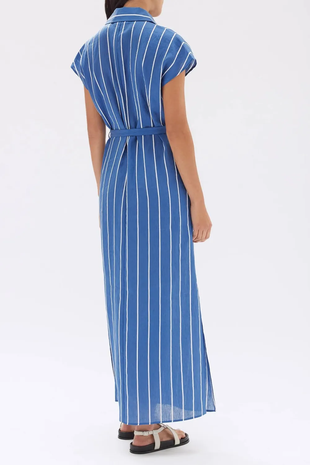 Linen Striped Long Dress