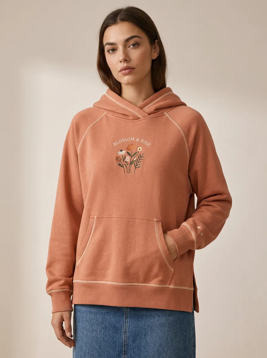 Women's Floral Blossom & Rise Wildflower Printed Hoodie