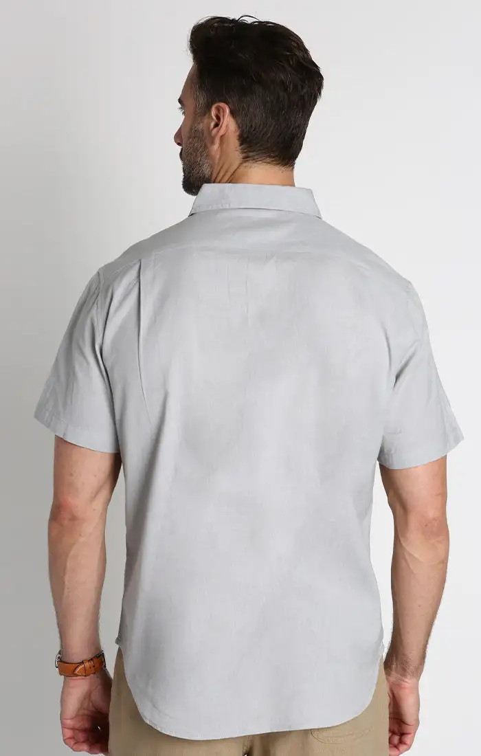 Cotton Linen Blend Short Sleeve Shirt