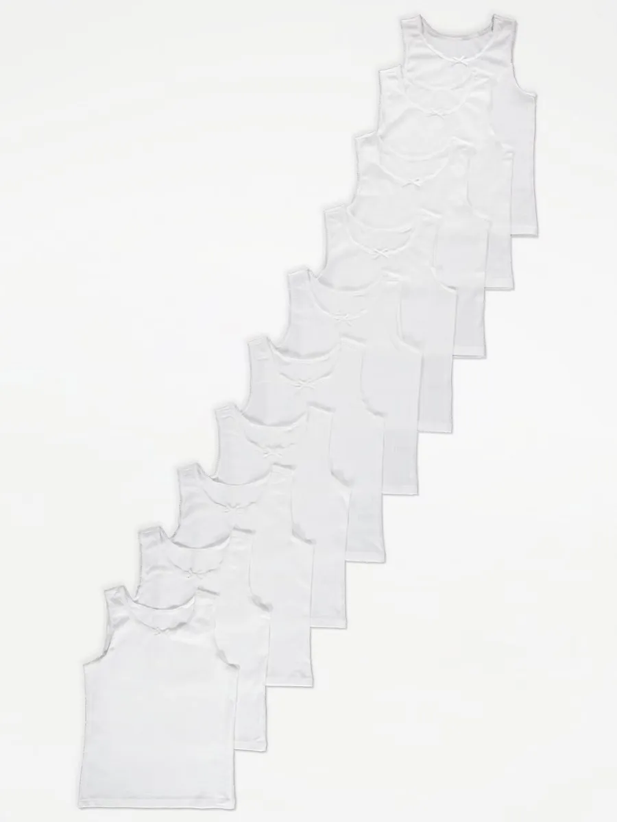 White Vests 10 Pack