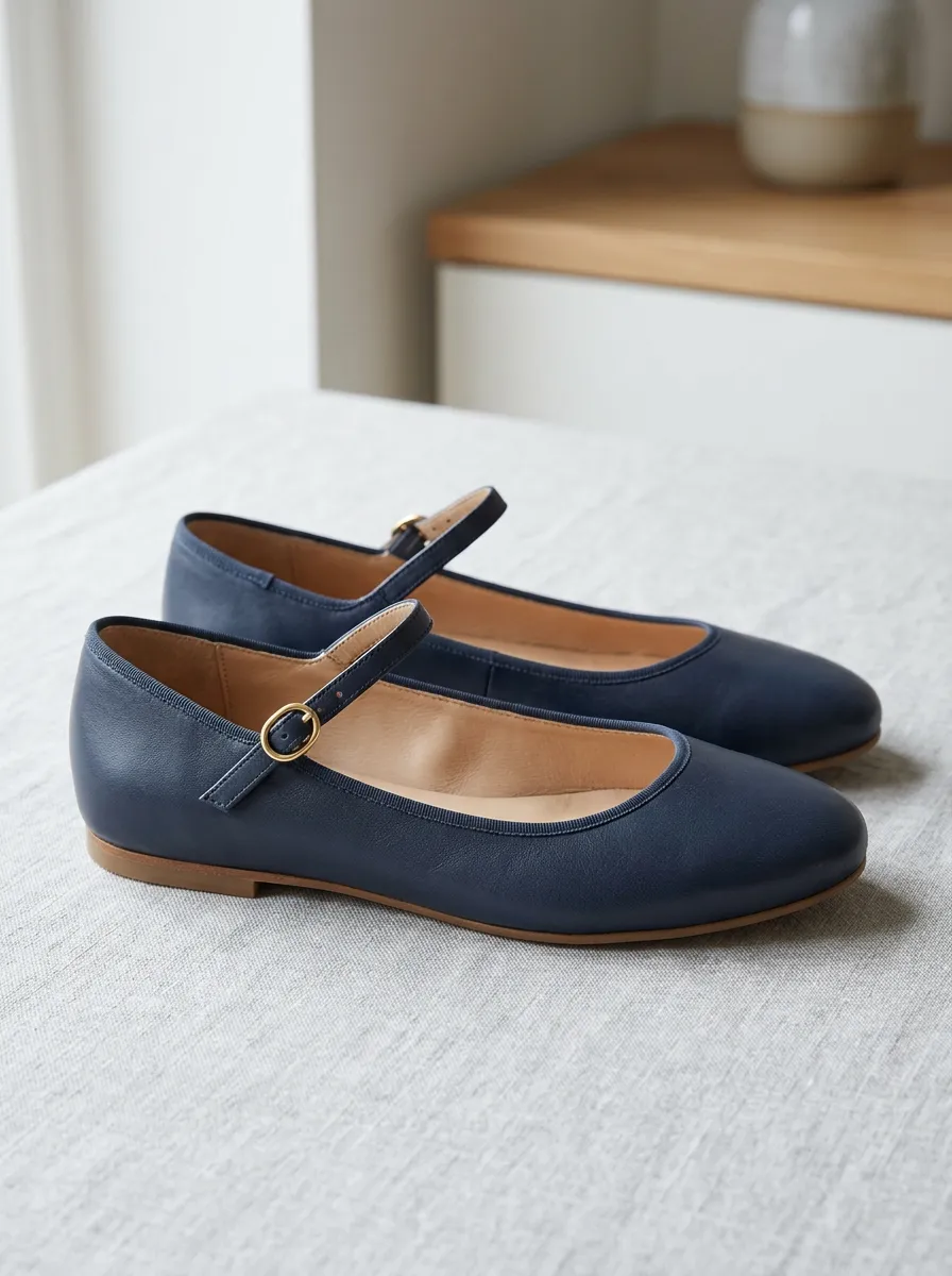 Women's Classic Leather Mary Jane Flat Shoes