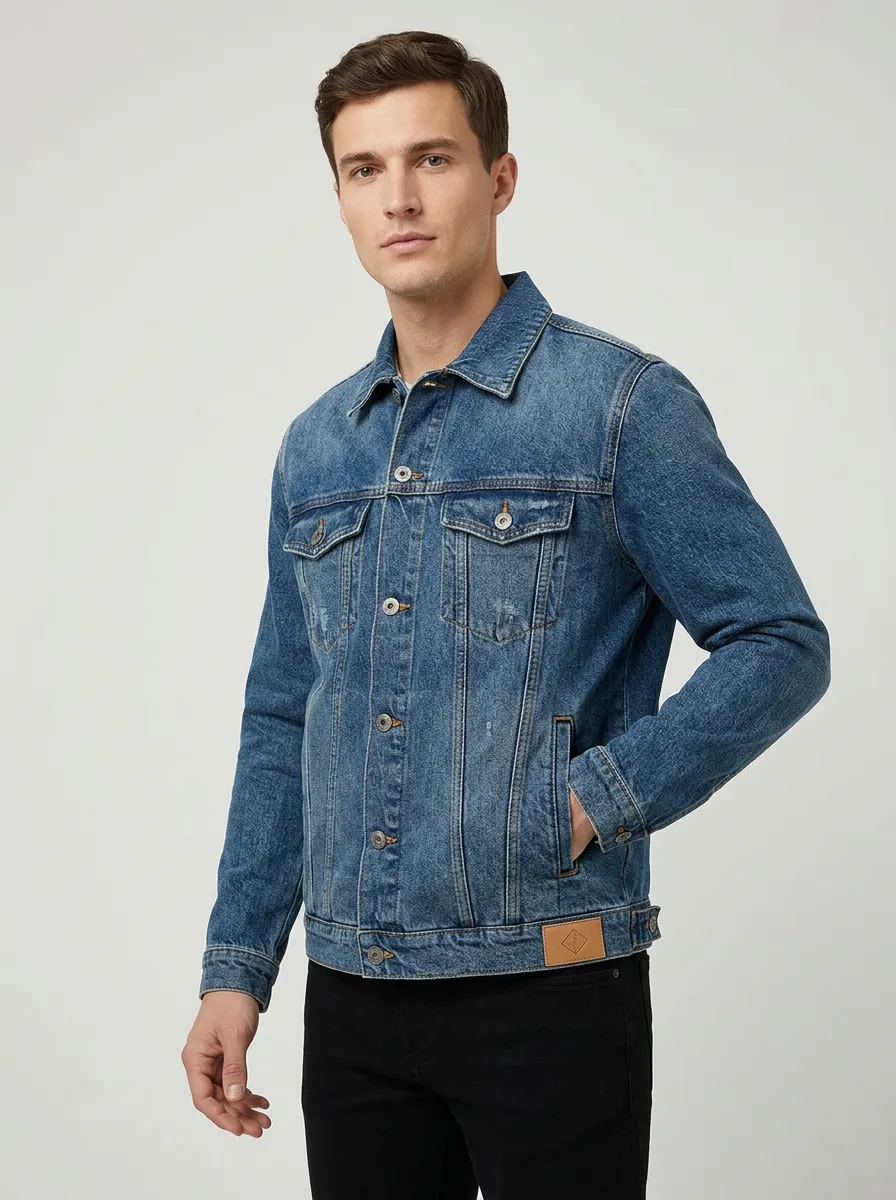 Men's Casual Vintage Distressed Denim Jacket