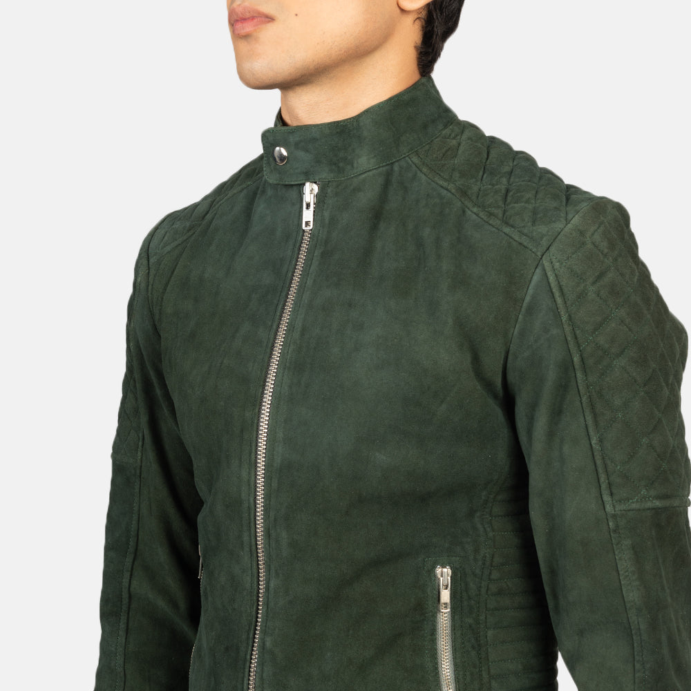 Men's Biker Suede Quilted Jacket