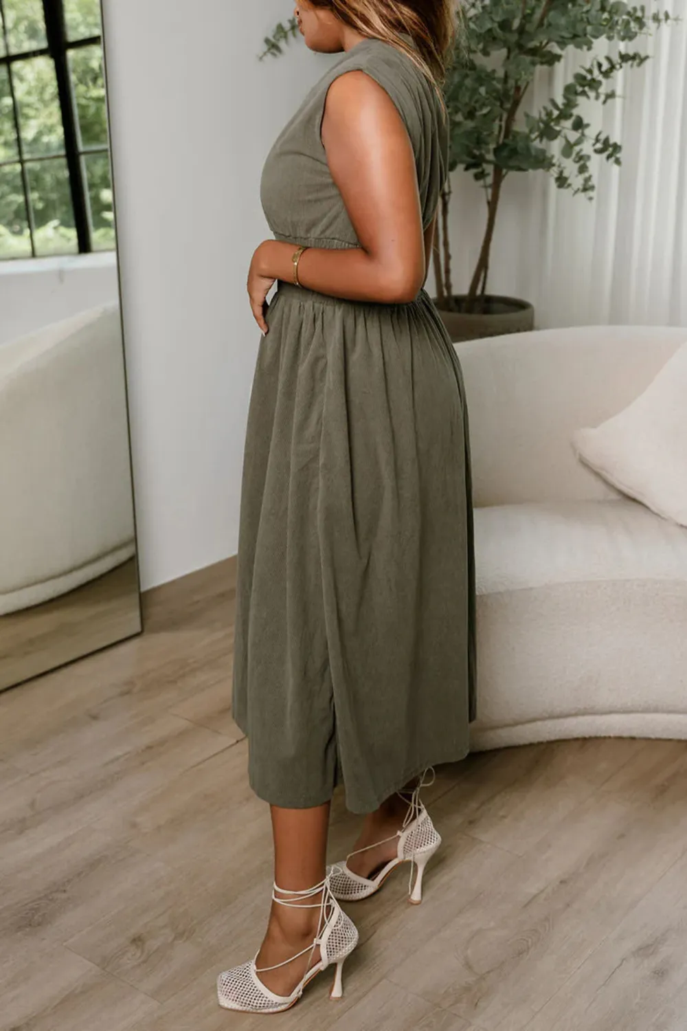 Front Zipper Sleeveless Dress