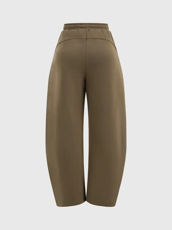 Barrel-Leg Drawstring Pants