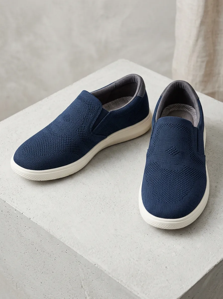 Flexible Knit Knitted Daily Wear Men's Stretch Canvas Shoes
