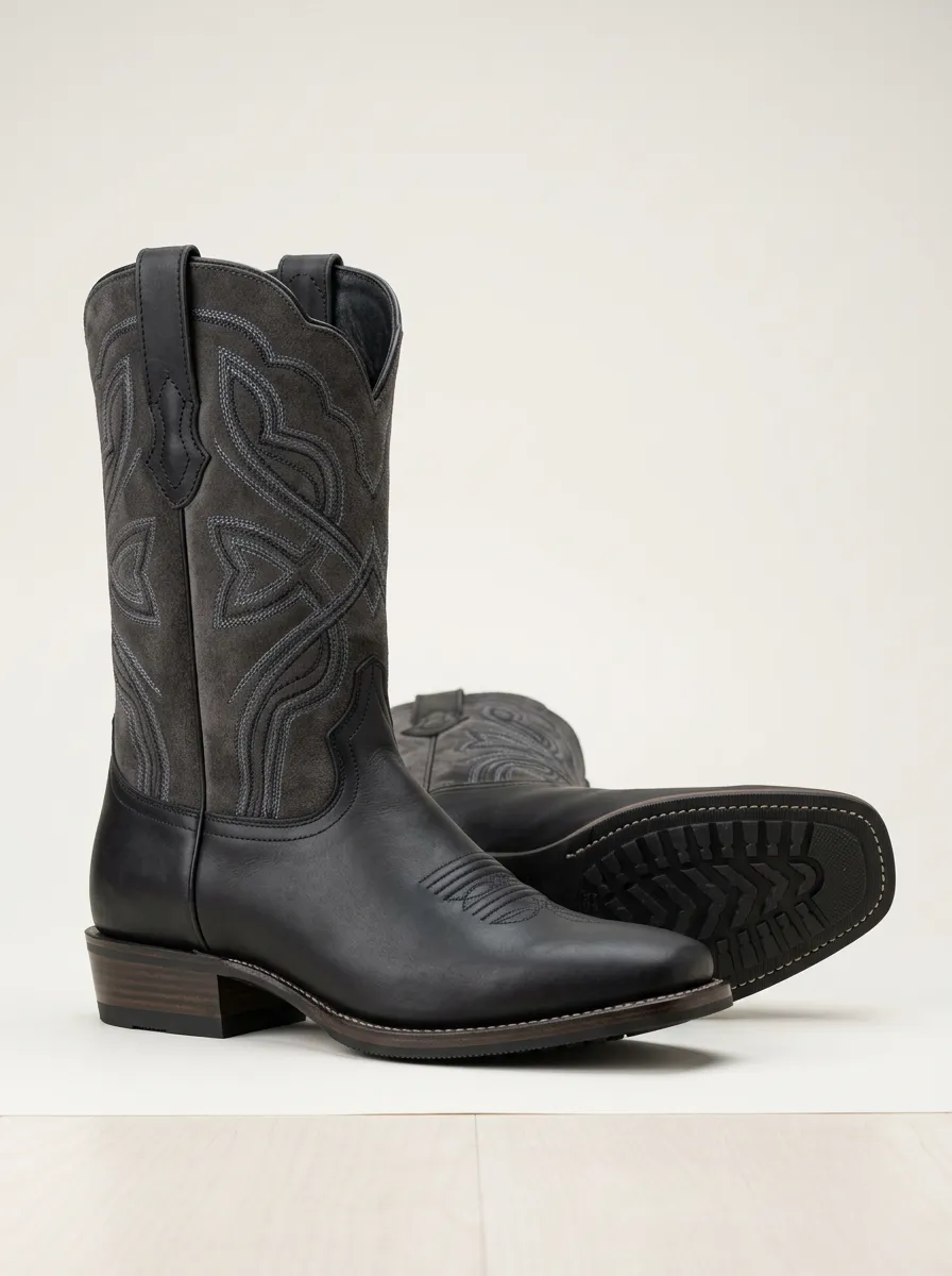 Men's Western Embroidered Cowboy Boots Men