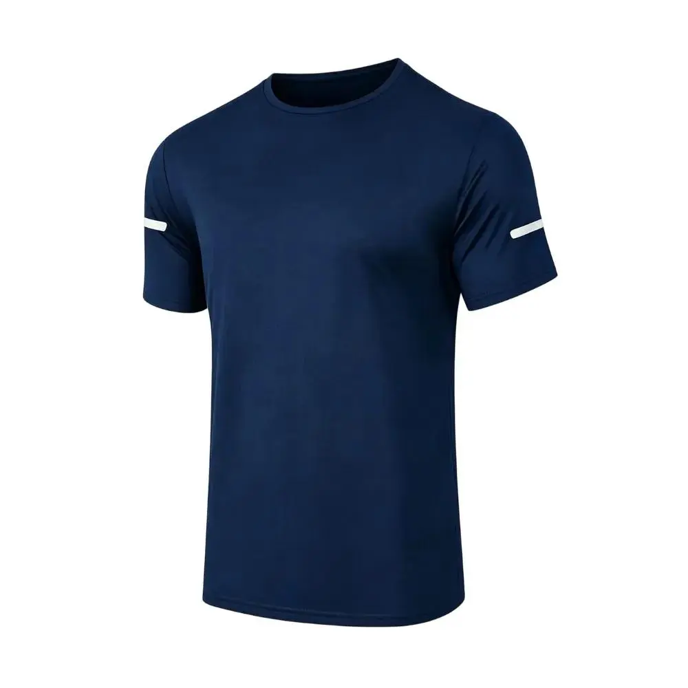 Men's Printed Reflective Striped Sports T-Shirt