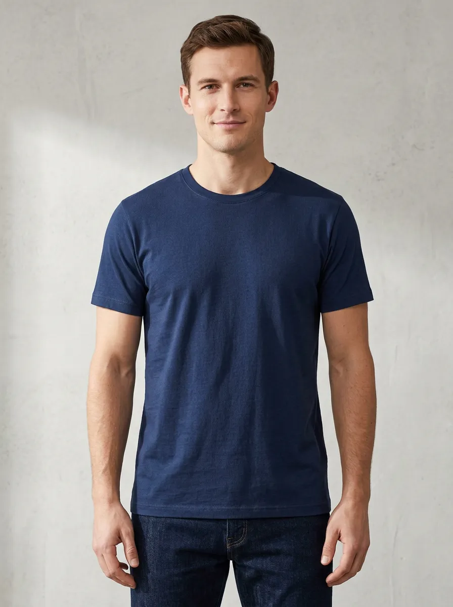 Frontier-Inspired Men's Cotton Crew Neck T-Shirt