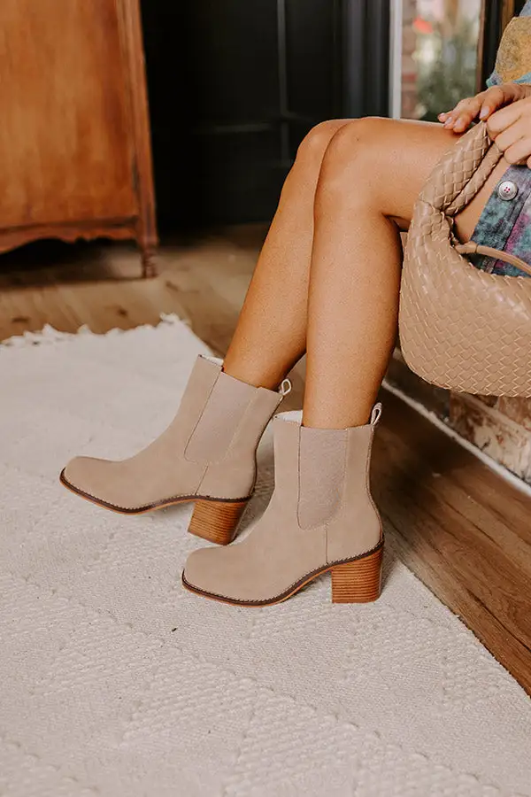 Faux Nubuck Ankle Boots