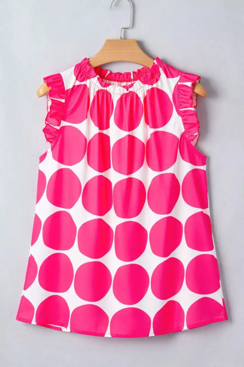 Round-Neck Polka-Dot Tank Top