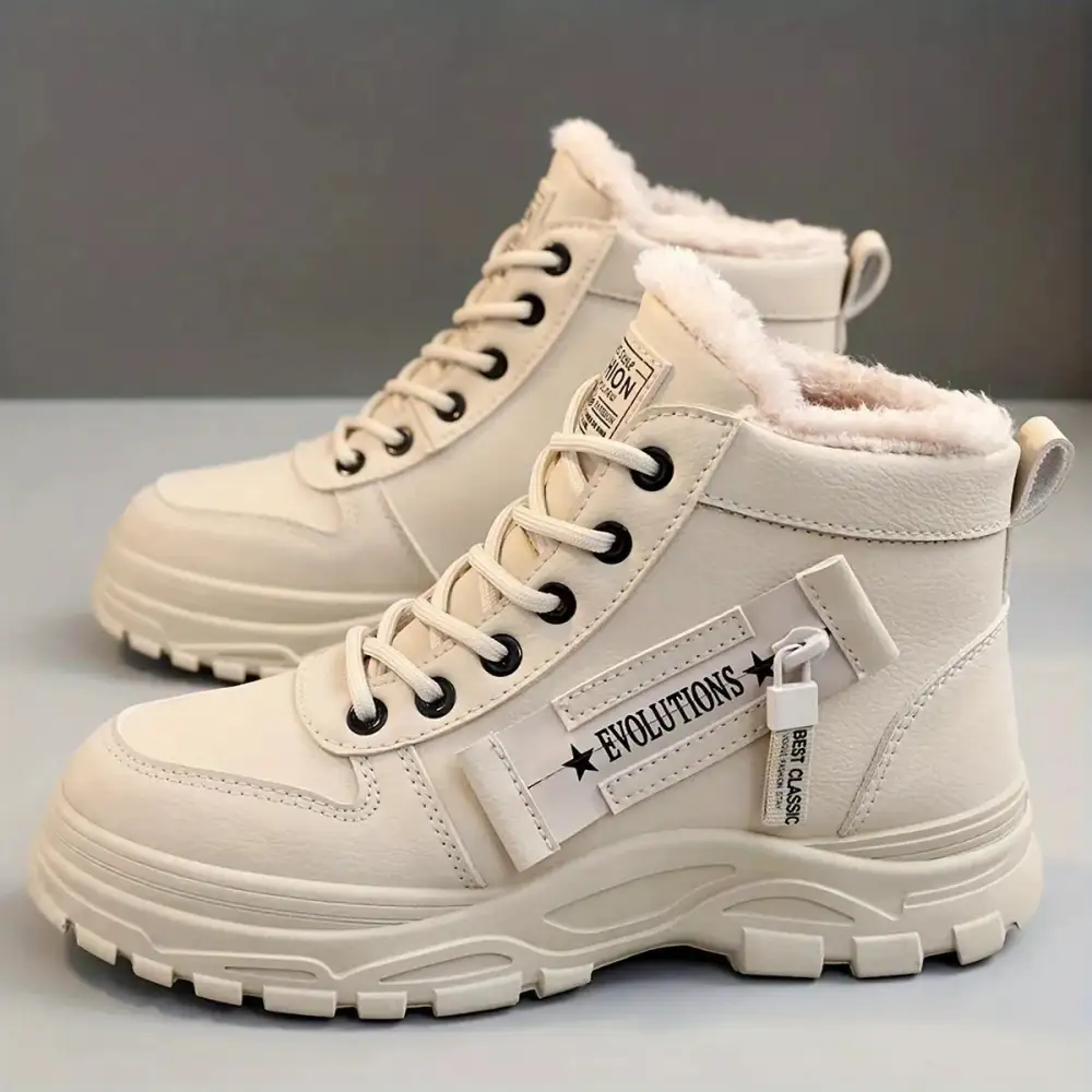 Lace-Up Warm Ankle Boots