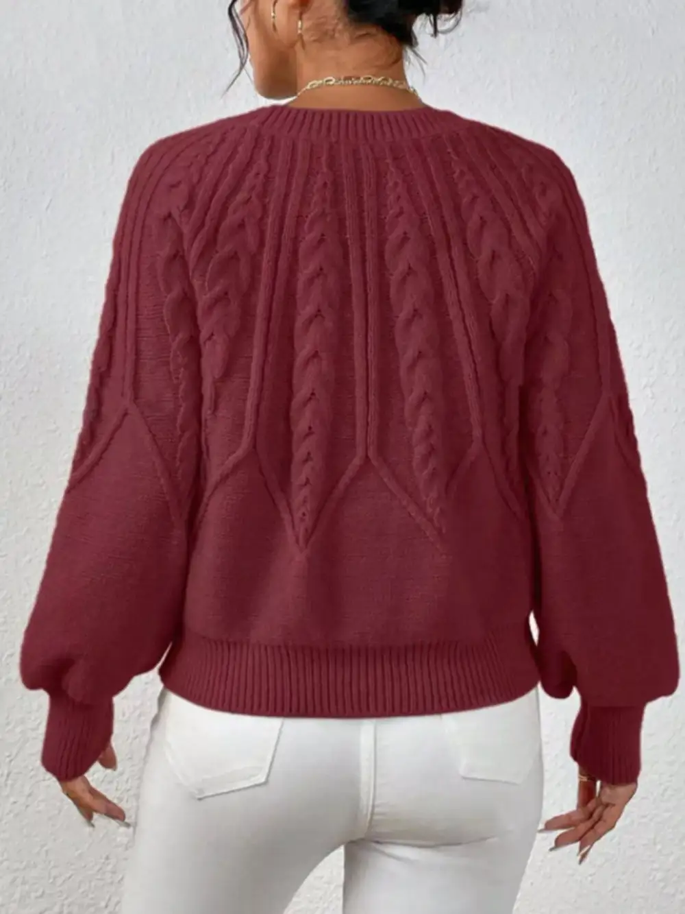 Essential Long Sleeve Cable Knit Sweater