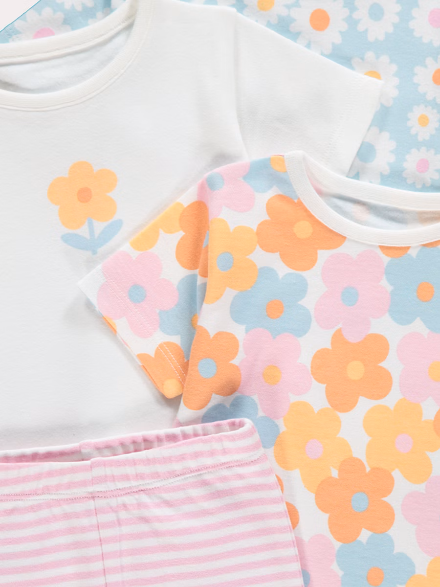 Floral Stripe Jersey Pyjamas 3 Pack detail 1
