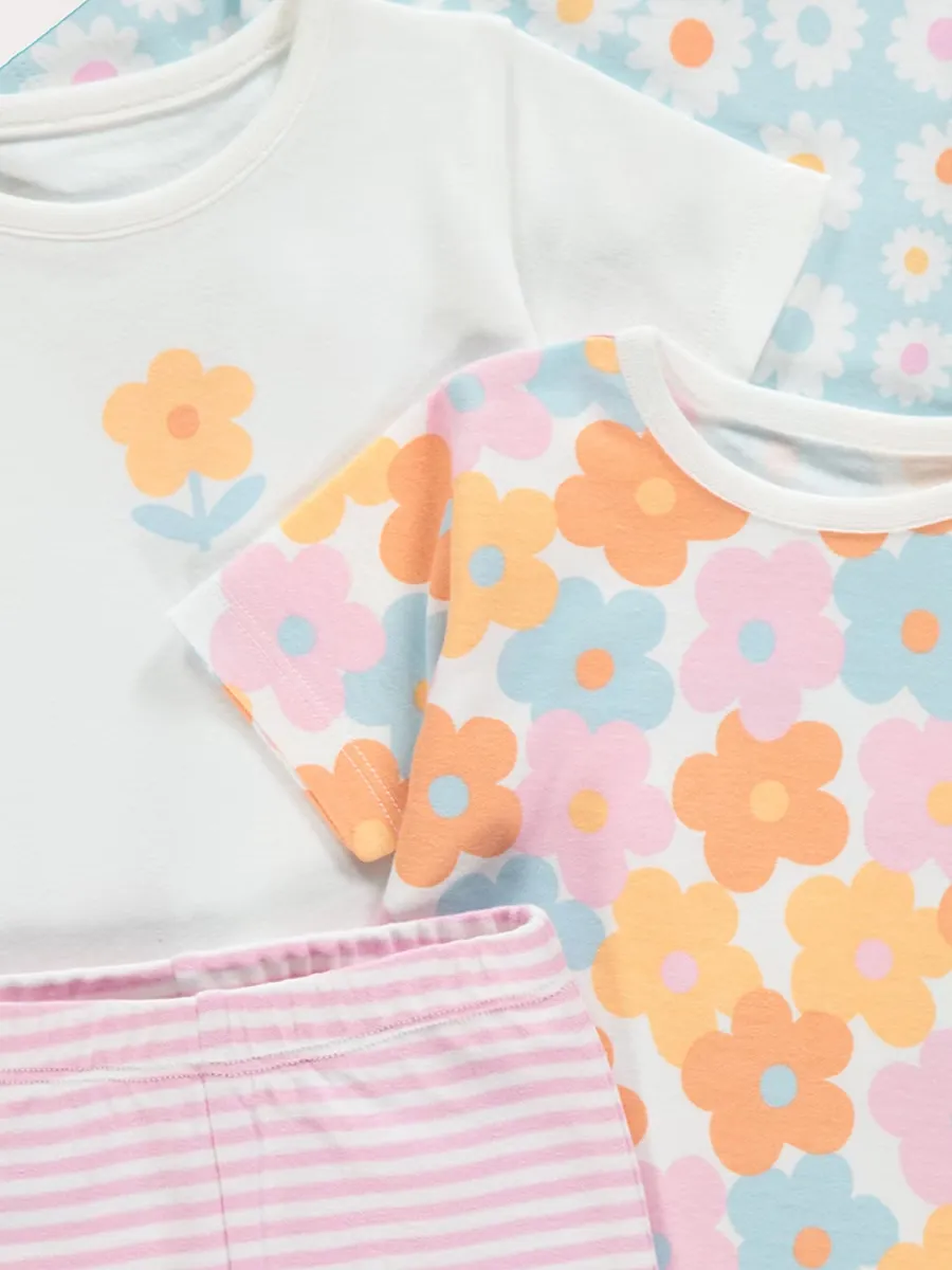 Floral Stripe Jersey Pyjamas 3 Pack
