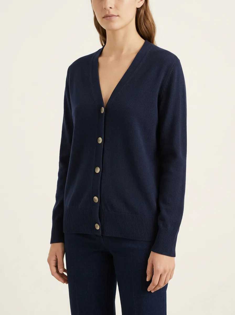 Women's V-Neck Button Down Knit Cardigan