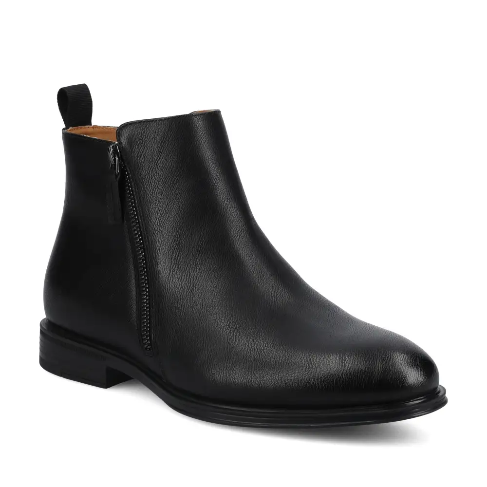 Black Zipper Ankle Work Boots