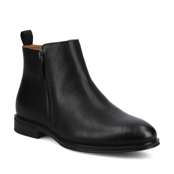 Black Zipper Ankle Work Boots