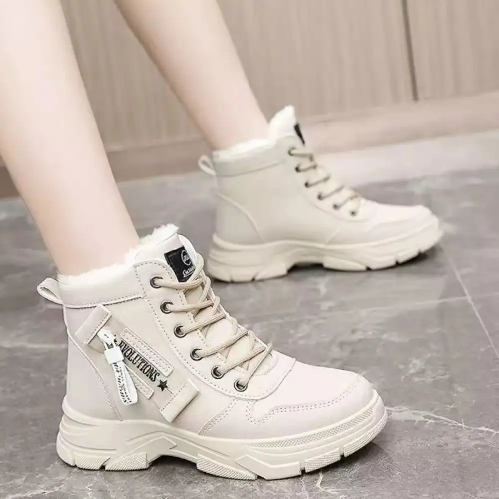 Lace-Up Warm Ankle Boots