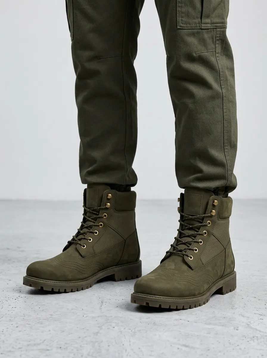 Unisex Tactical Military Style Lace-Up Work Boots