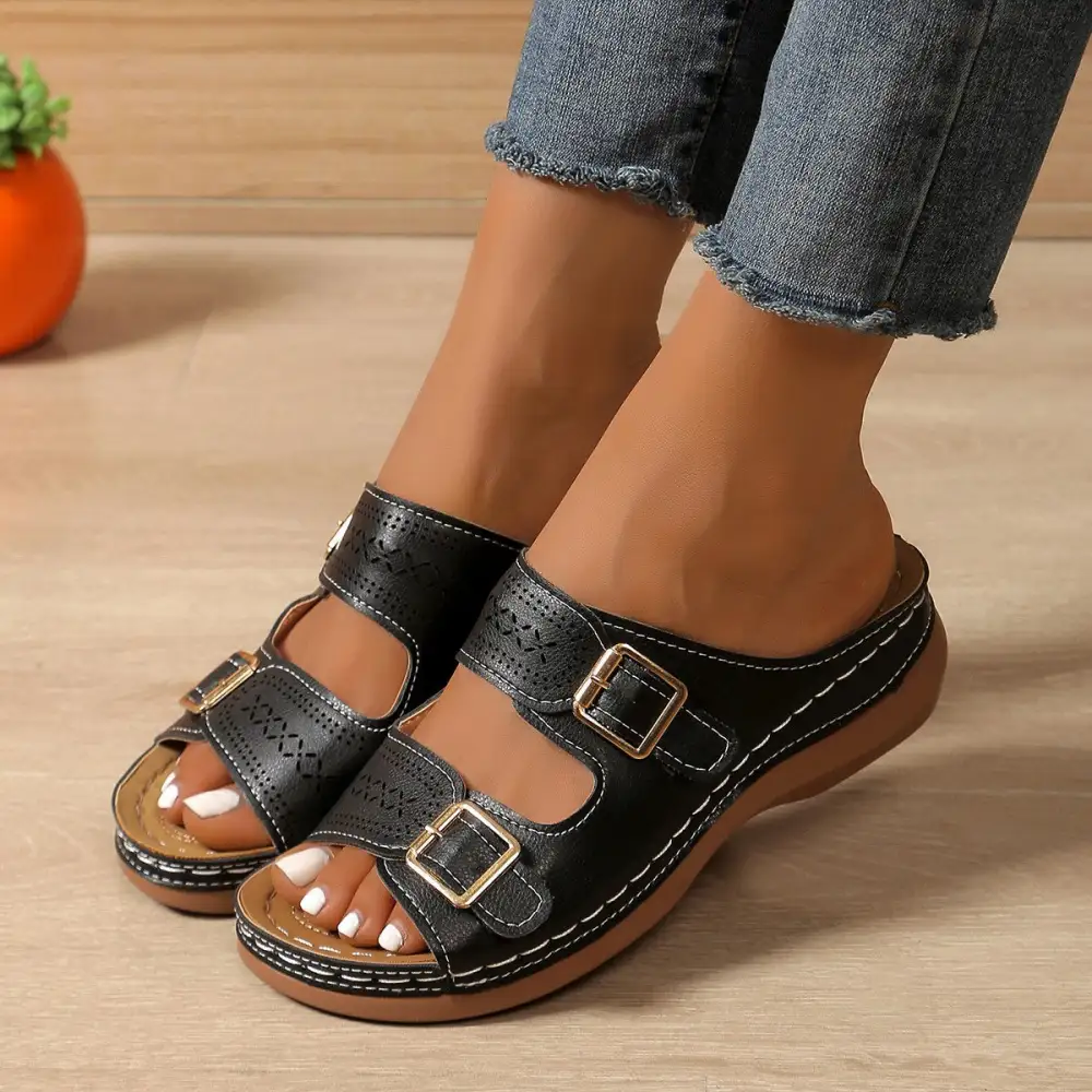 Peep Toe Wedge Sandals