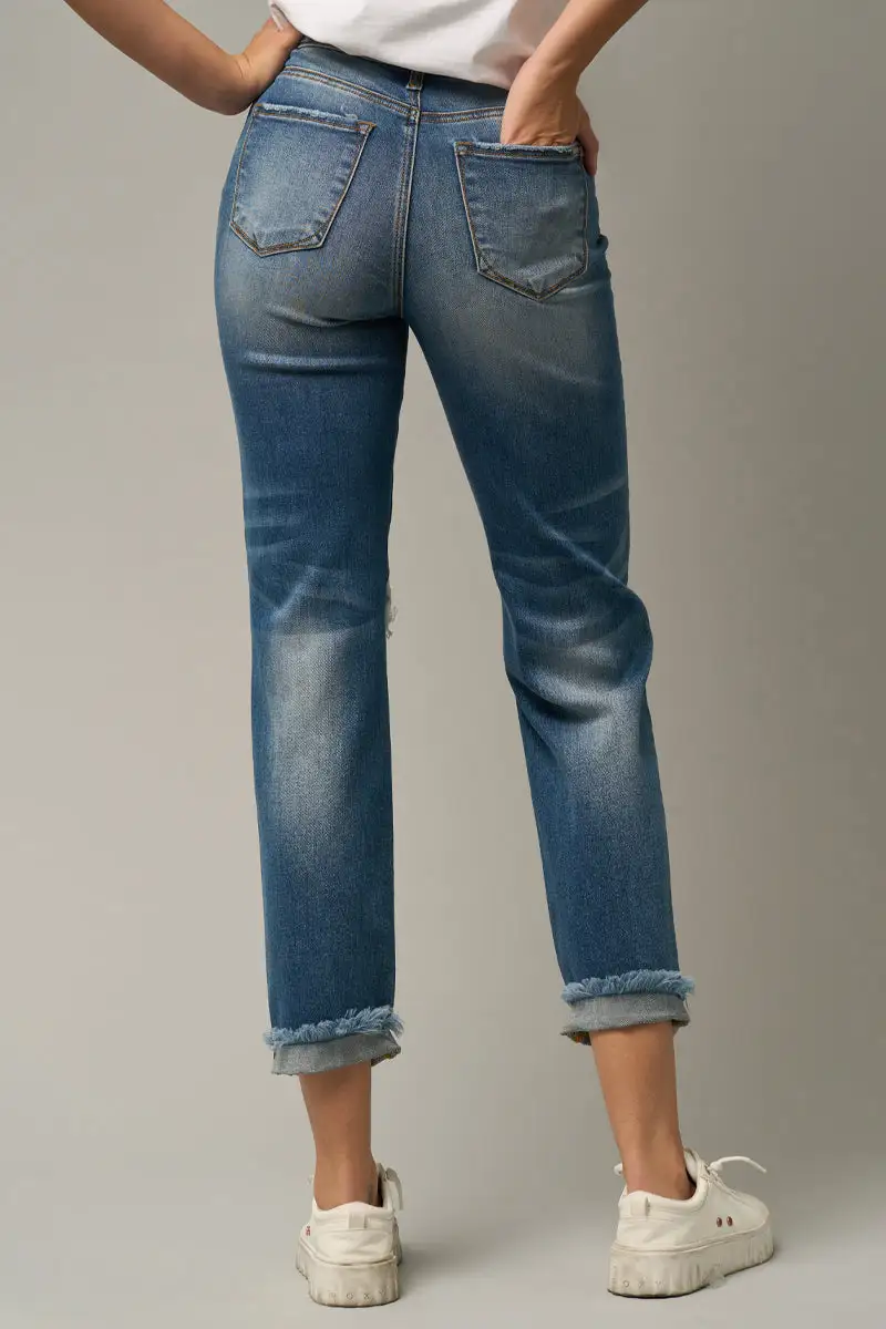 Mid Rise Boyfriend Jeans