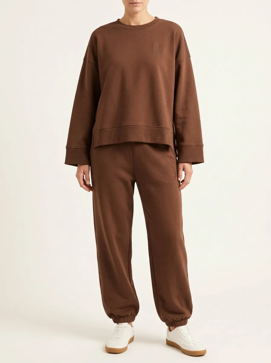 Botanical Detail Inspired Brown Lounge Set