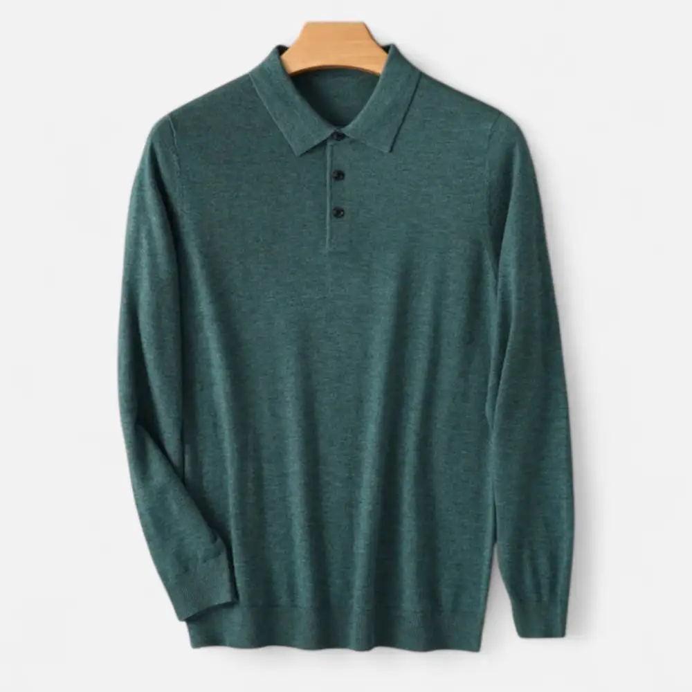 Denim Wool Polo Shirt