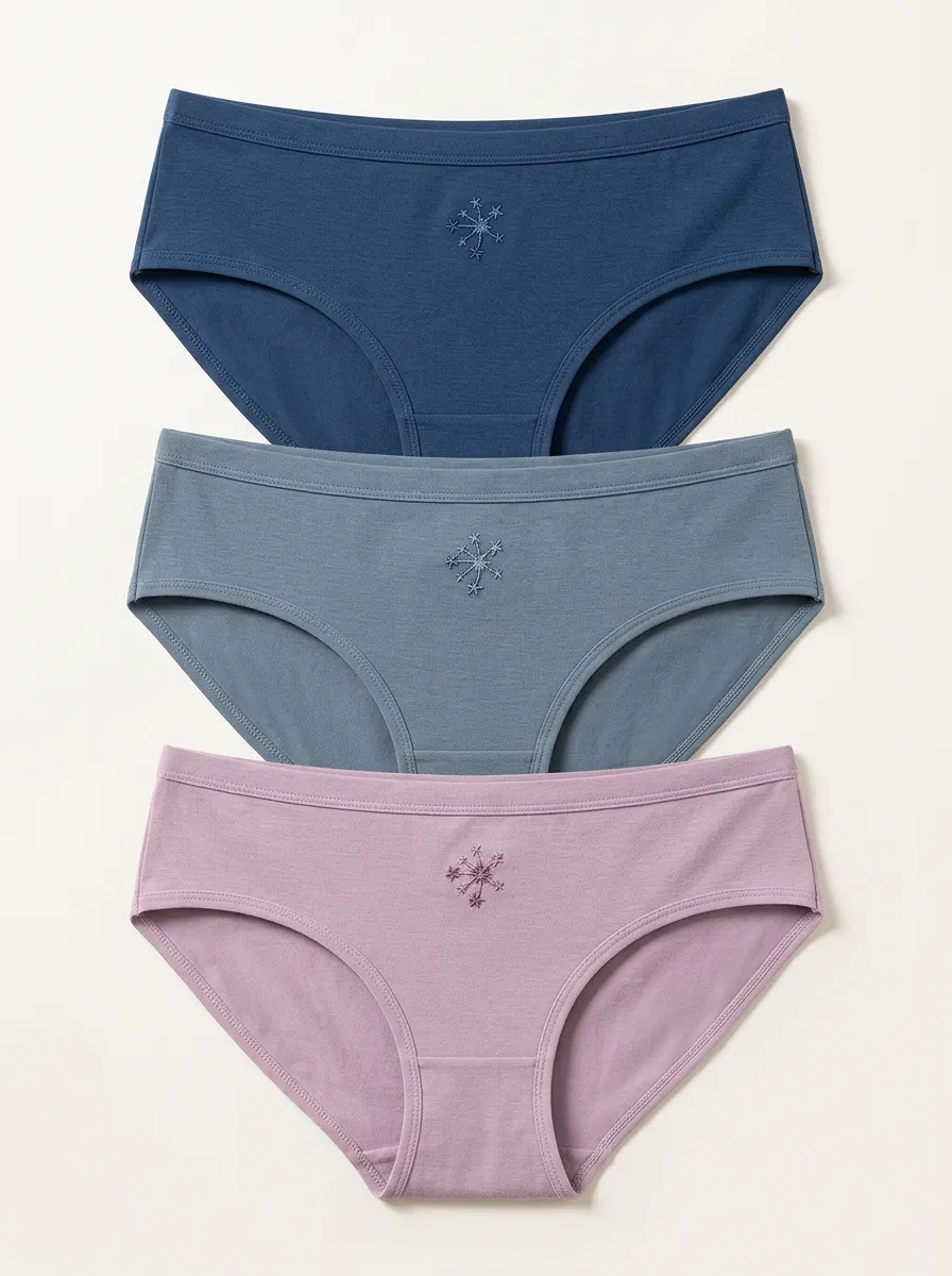 Women's Mid-Rise Center-Front Bikini Briefs Three Pack