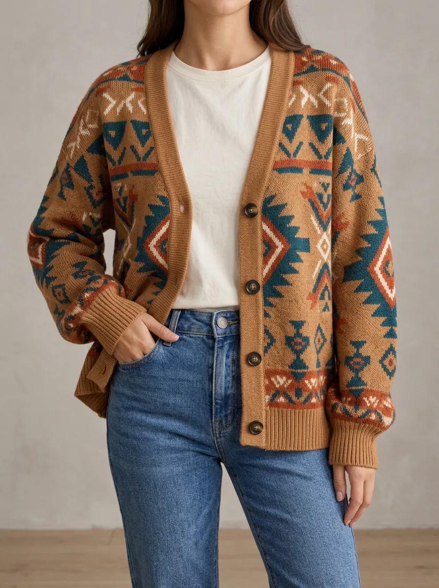 Comfort Focused V Neck Button Front Women's Casual Knit Cardigan