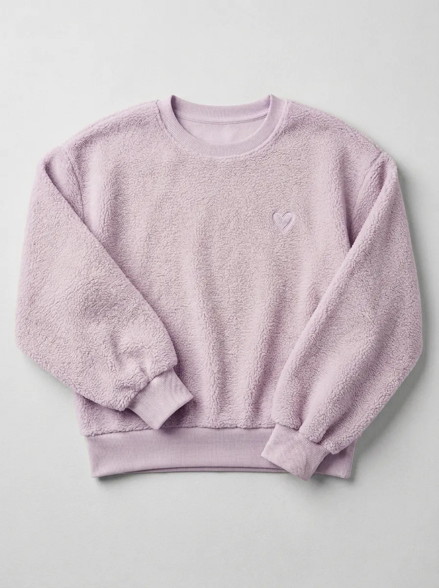 Easy-Wear Minimalist Embroidered Edit Women's Fleece Crewneck Sweatshirt