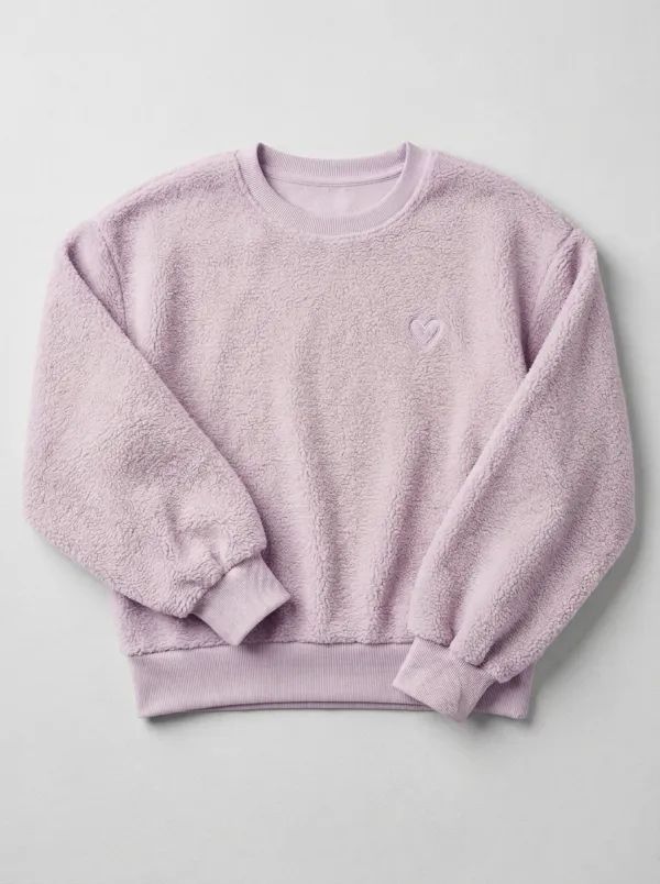 Easy-Wear Minimalist Embroidered Edit Women's Fleece Crewneck Sweatshirt
