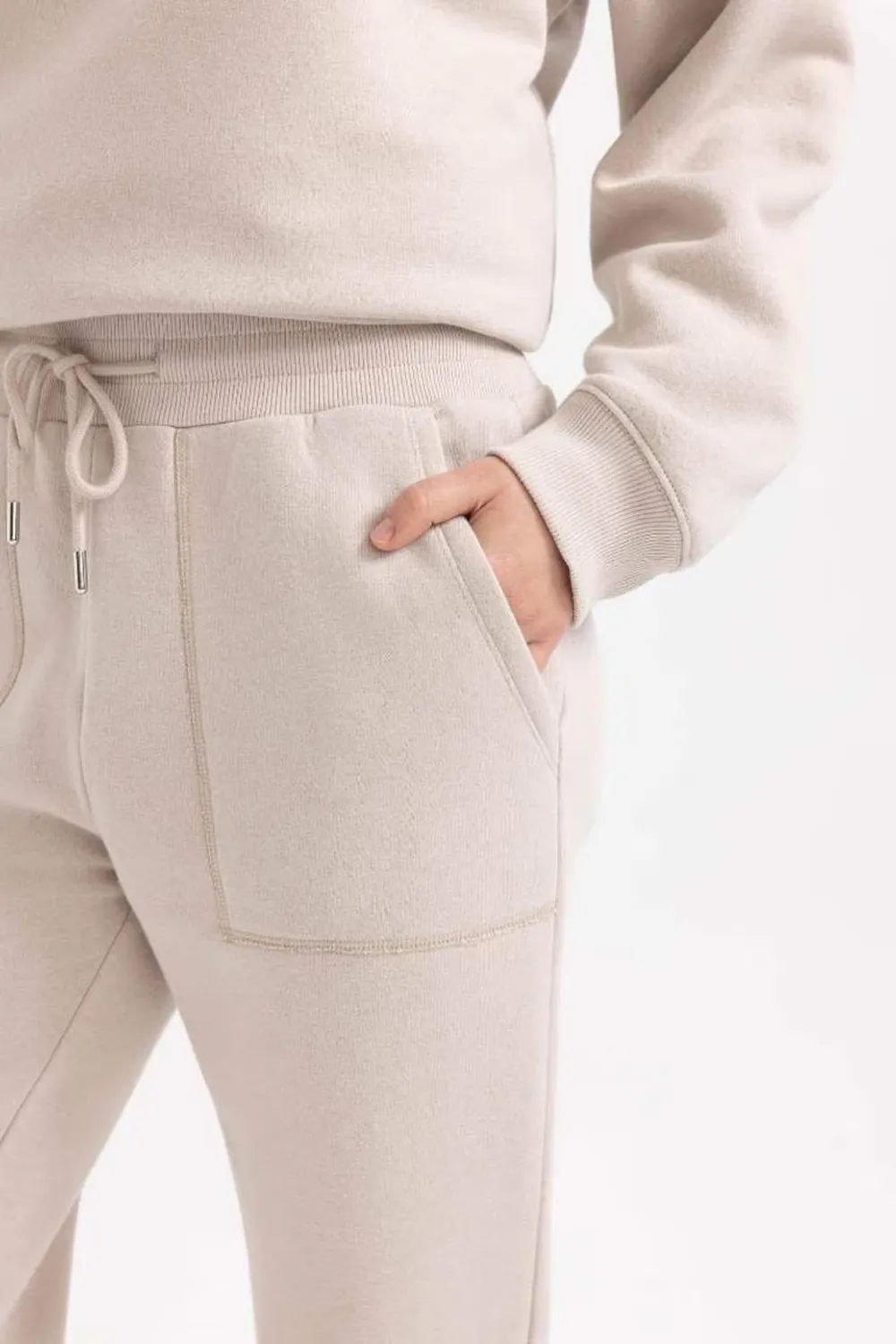 High-waisted Plain Long Pants