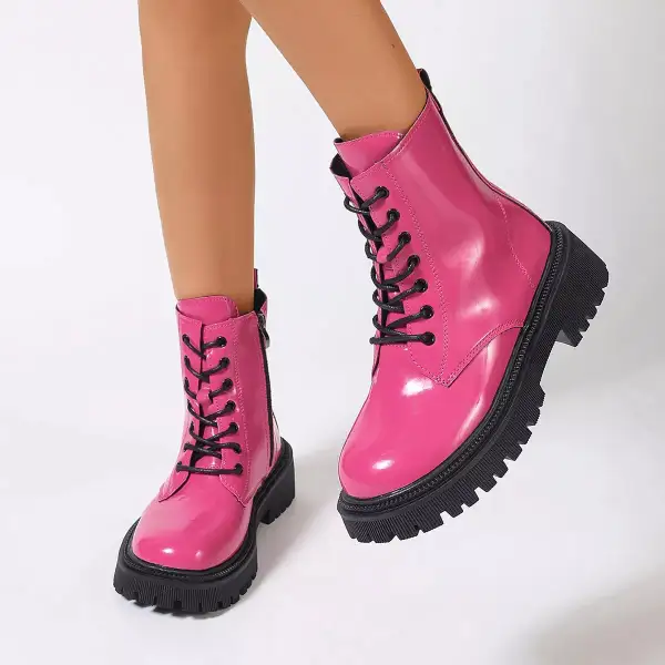 Lace-Up Platform Combat Boots