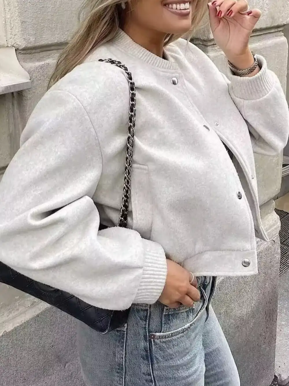 Snap Down Cropped Jacket