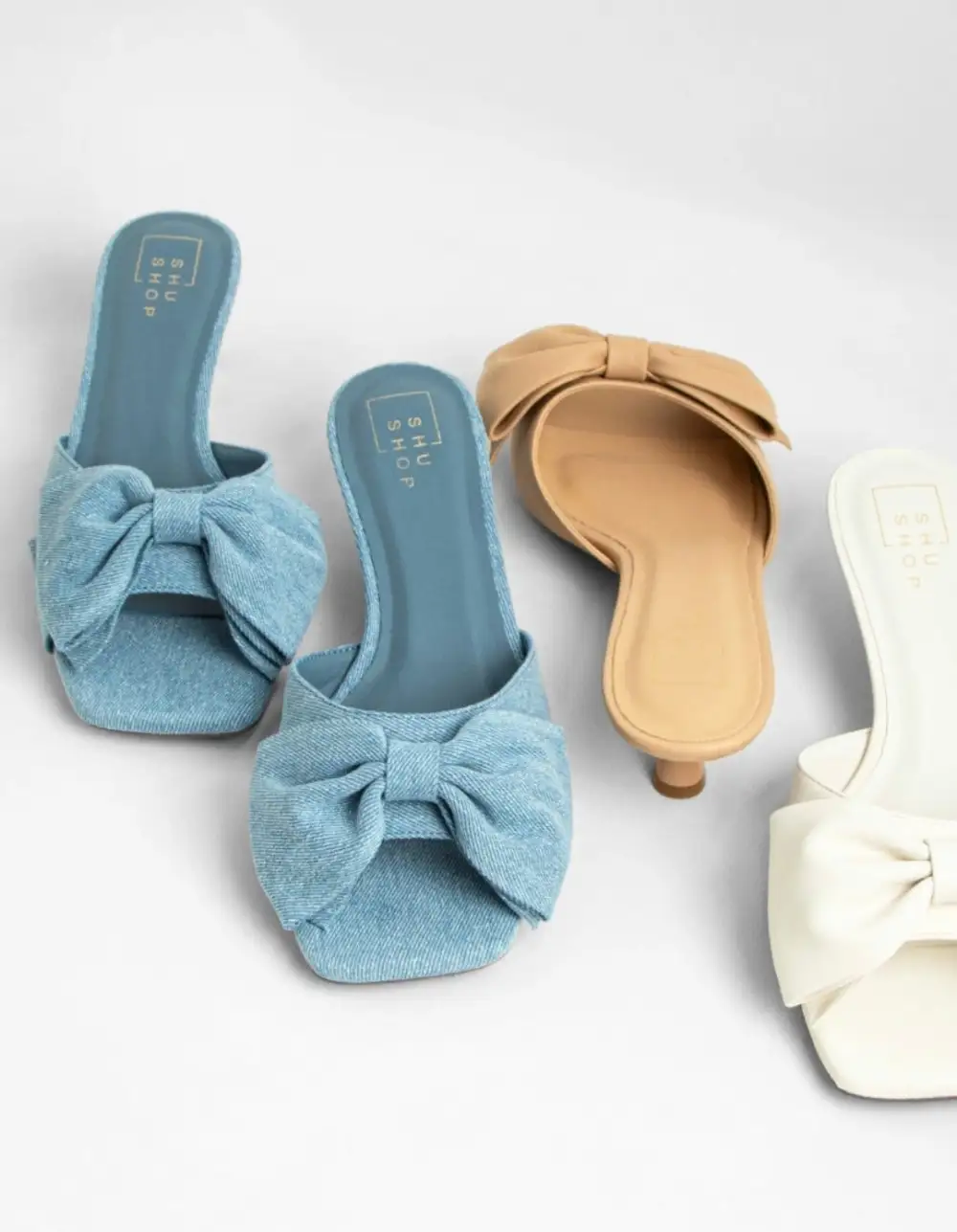 Ella Chic Bow Kitten Heel Mule