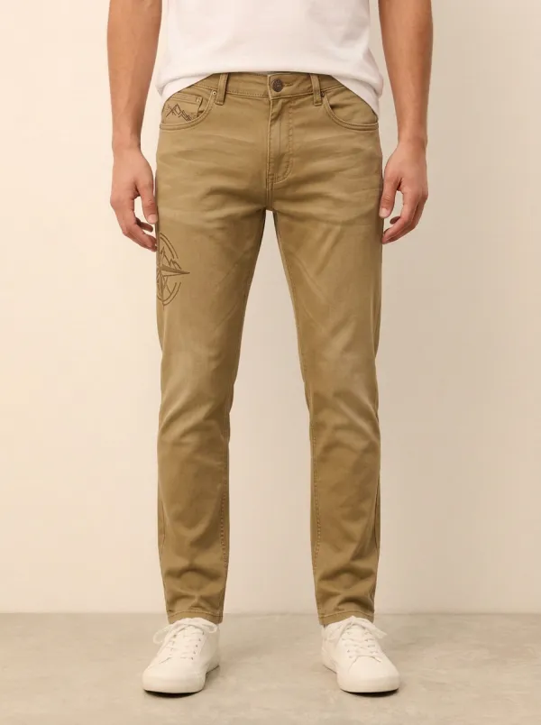Men's Adventure Compass Printed Stretch Jeans