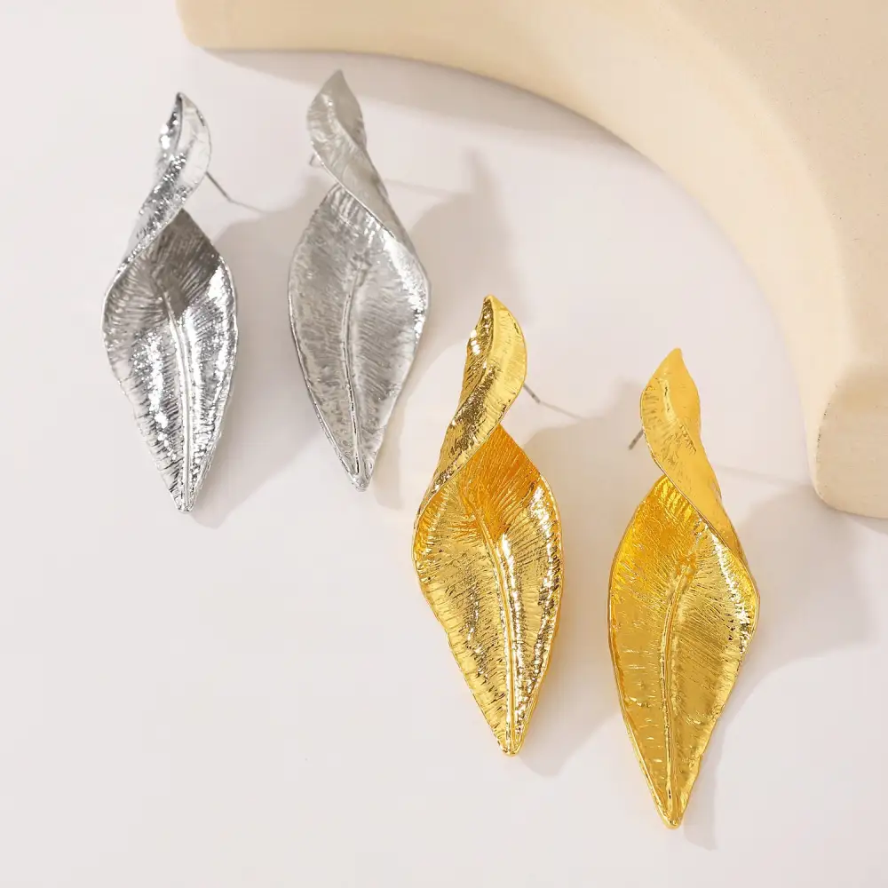 Vintage Leaf Statement Earrings