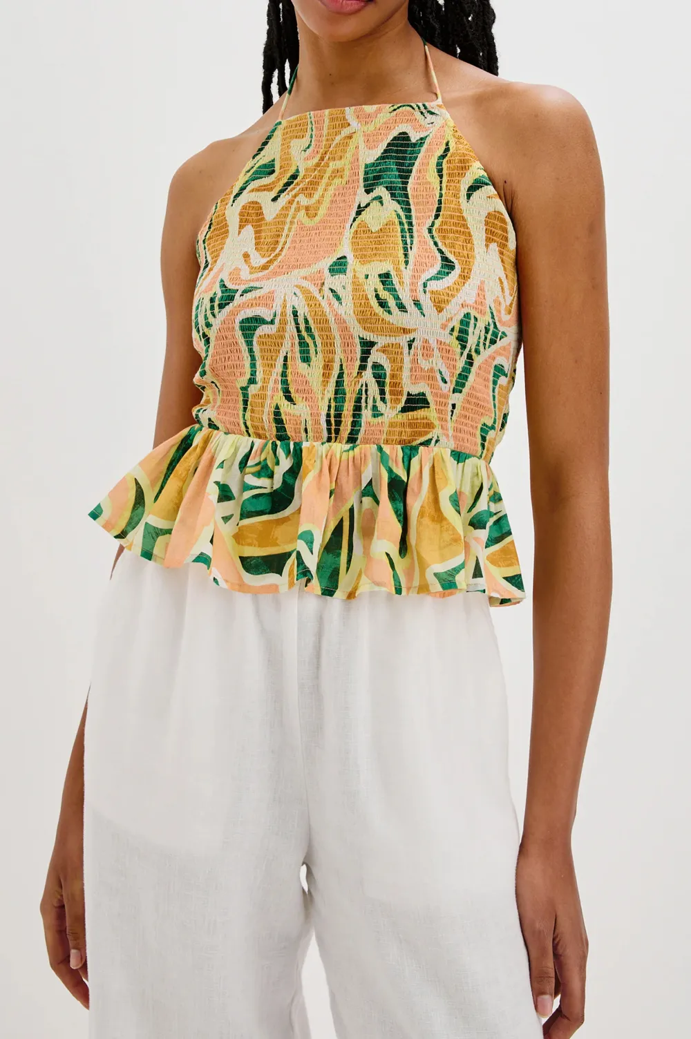 Retro Casual Neckwrap Top
