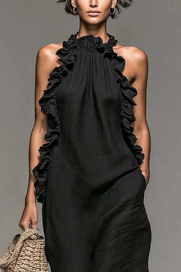Versatile Modern Ruffled Ruffle Sleeve