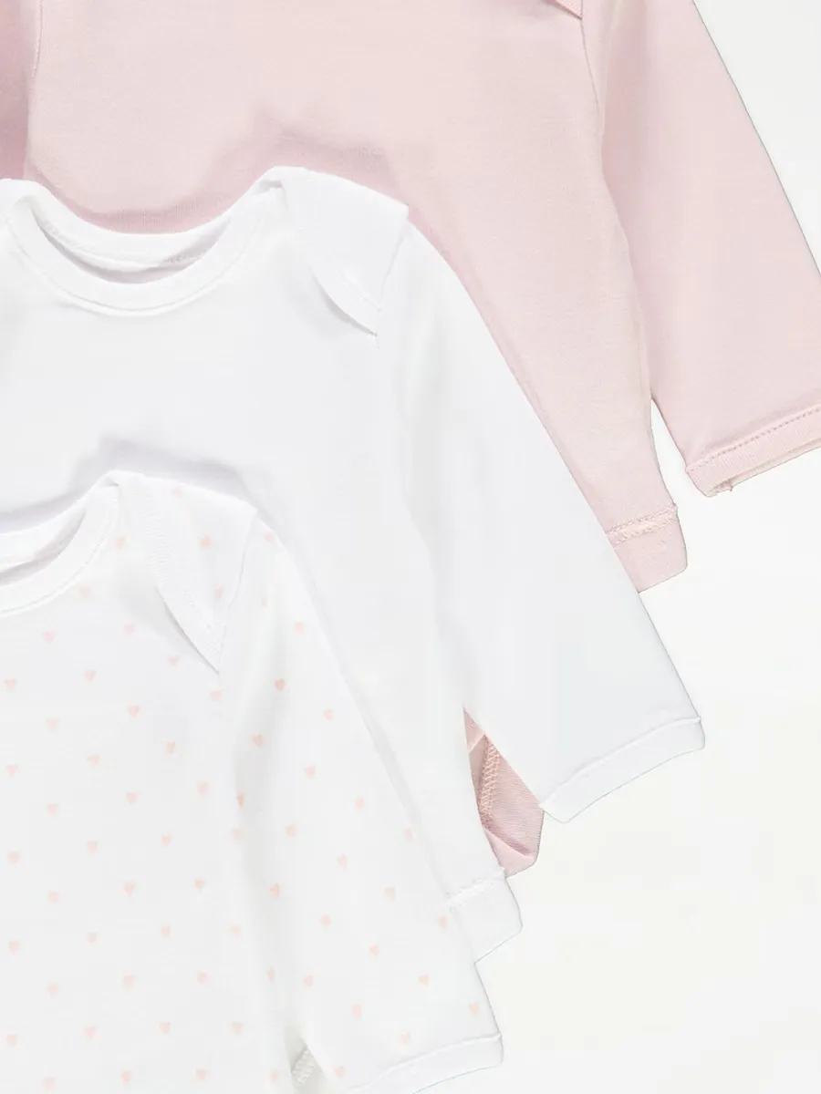 Pink Long Sleeve Bodysuits 3 Pack