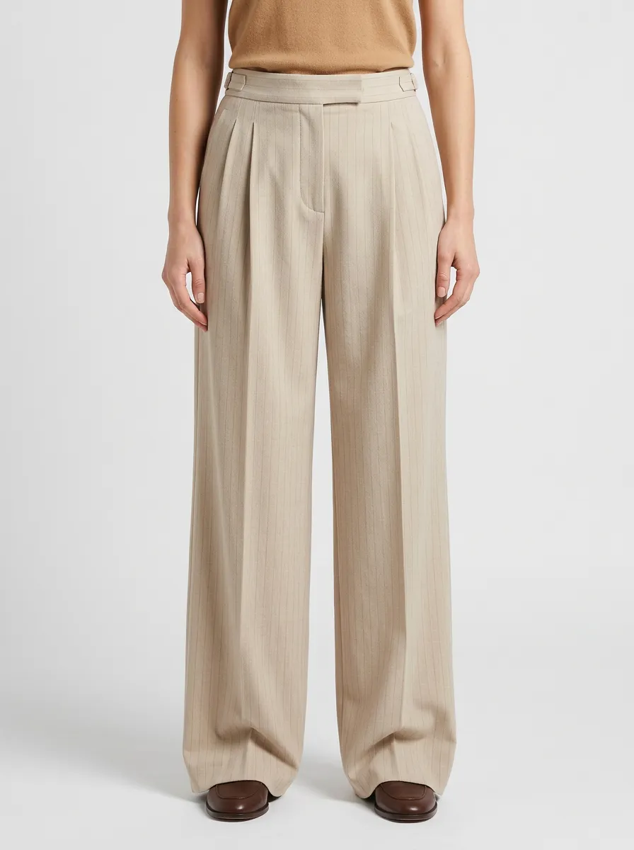 Weekend Pinstripe High Rise Wide Leg Pants