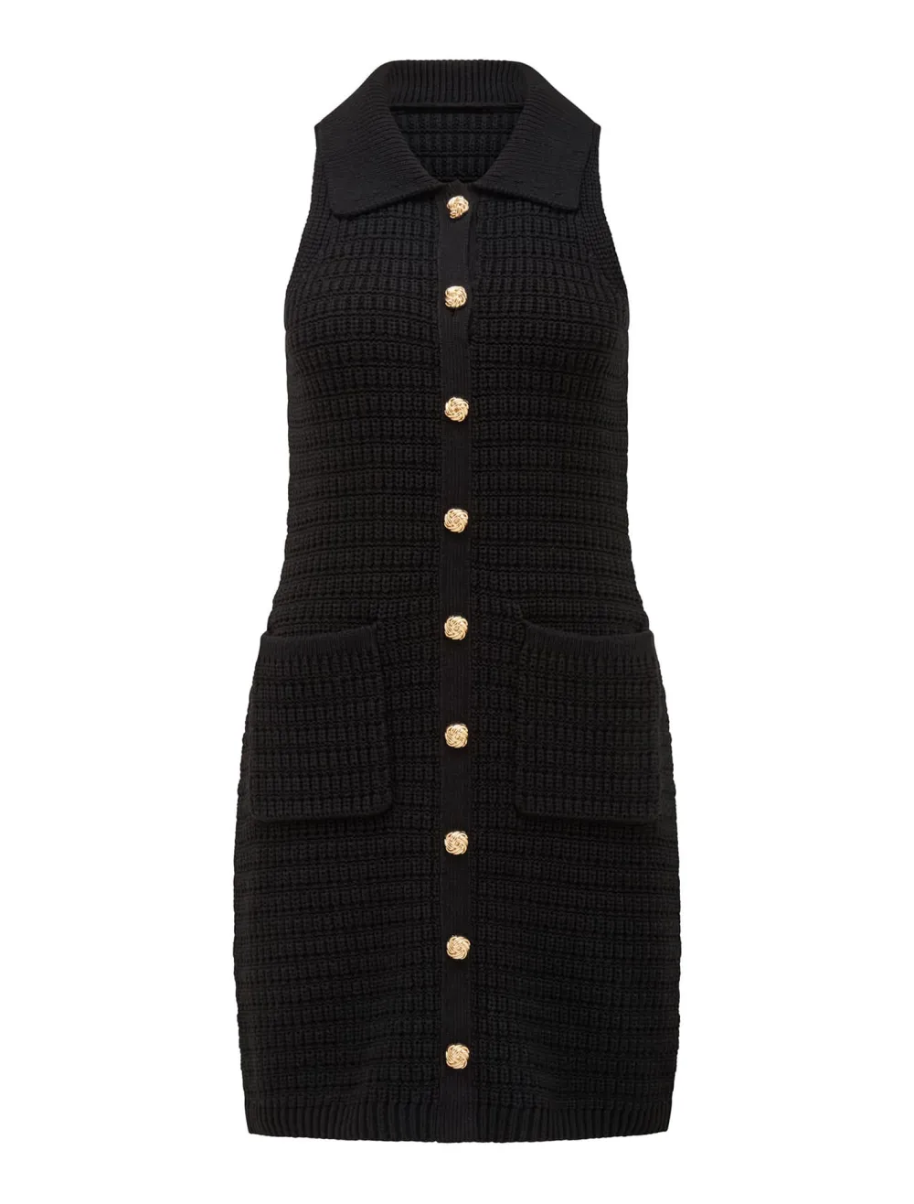 Button Up Knit Mini Dress