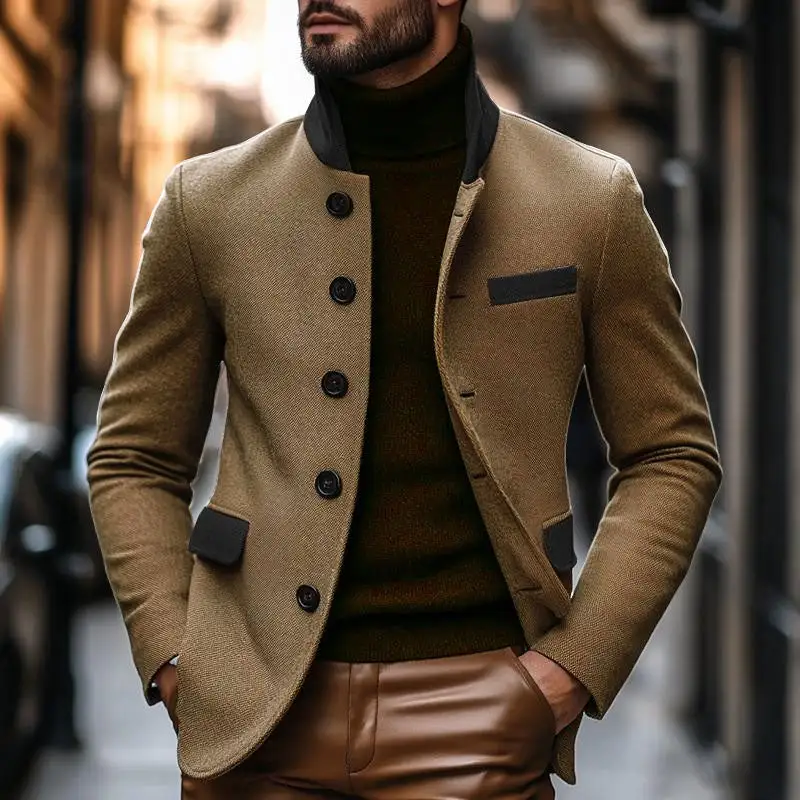 Sharp Lapel Wool Blazer