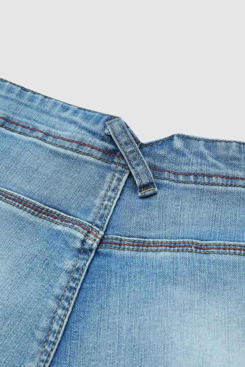 Flap Pocket Low Rise Capri Jeans